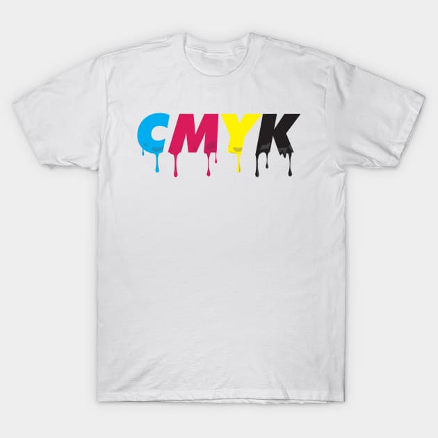 CMYK Drip T-Shirt by Mercado Graphic Design